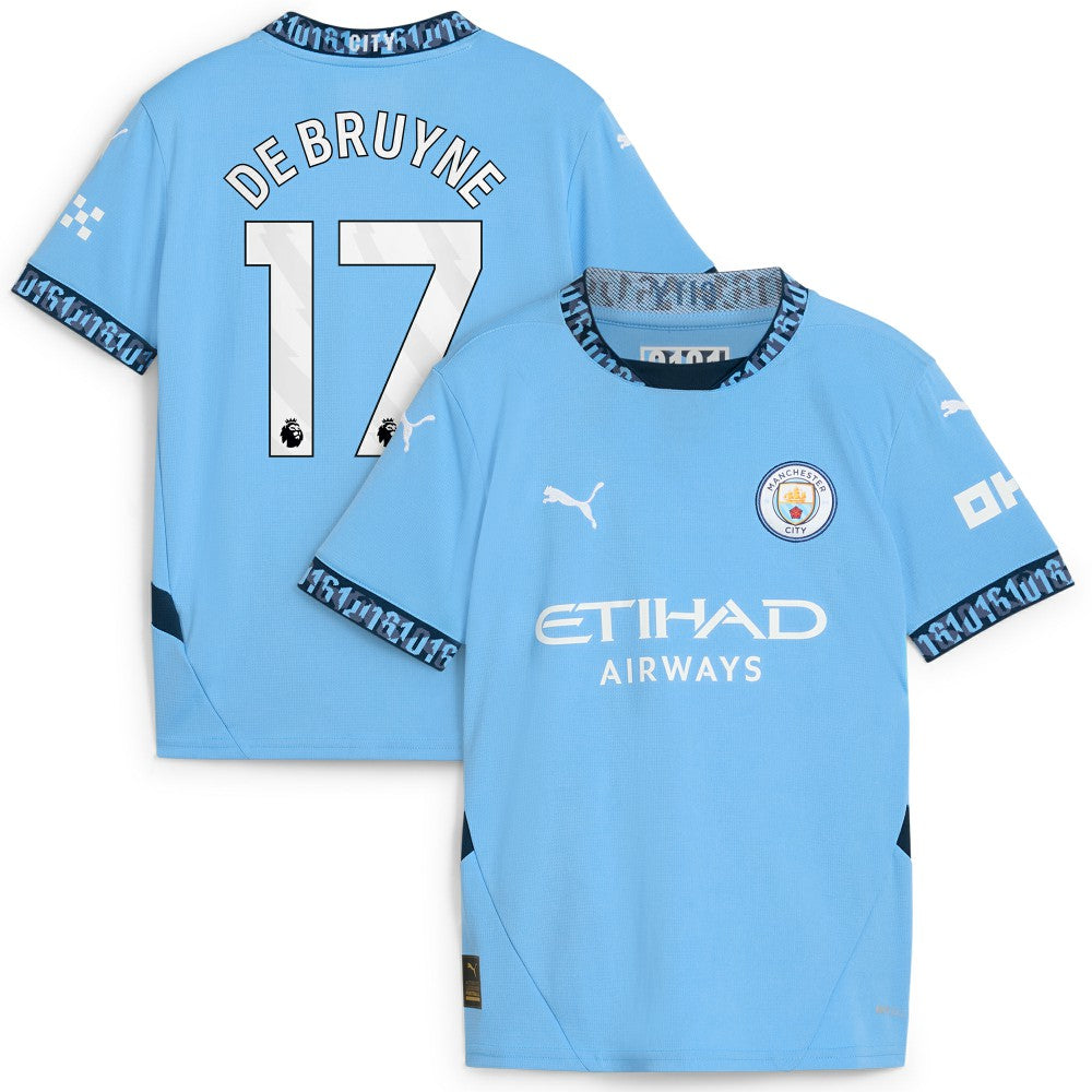 Kevin De Bruyne Manchester City Youth 2024/25 Home Replica Player Jersey Light Blue | Puma cheap