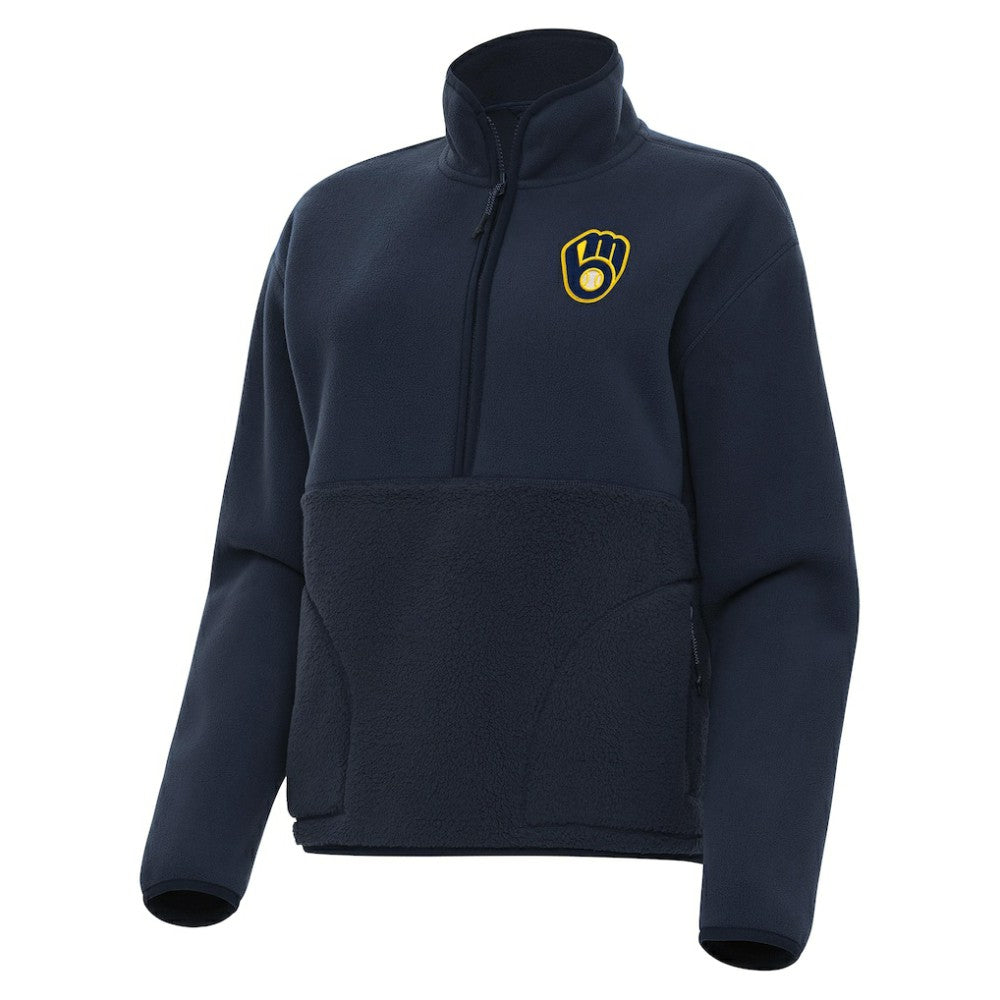 Milwaukee Brewers Antigua Women's Figure Half-Zip Sweatshirt - MLB