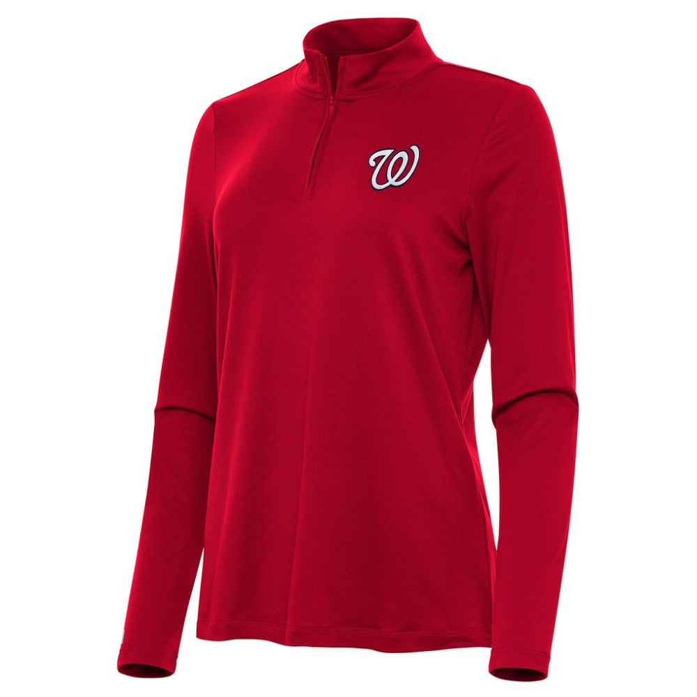 Washington Nationals Antigua Women's Reprocess Quarter-Zip Top - Red Tops - MLB