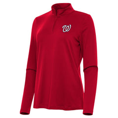 Washington Nationals Antigua Women's Reprocess Quarter-Zip Top - Red Tops - MLB