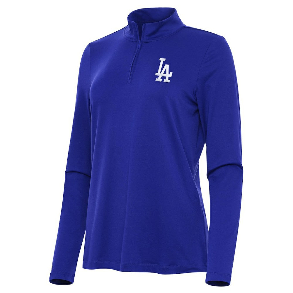 Los Angeles Dodgers Antigua Women's Reprocess Quarter-Zip Top - Royal Tops - MLB