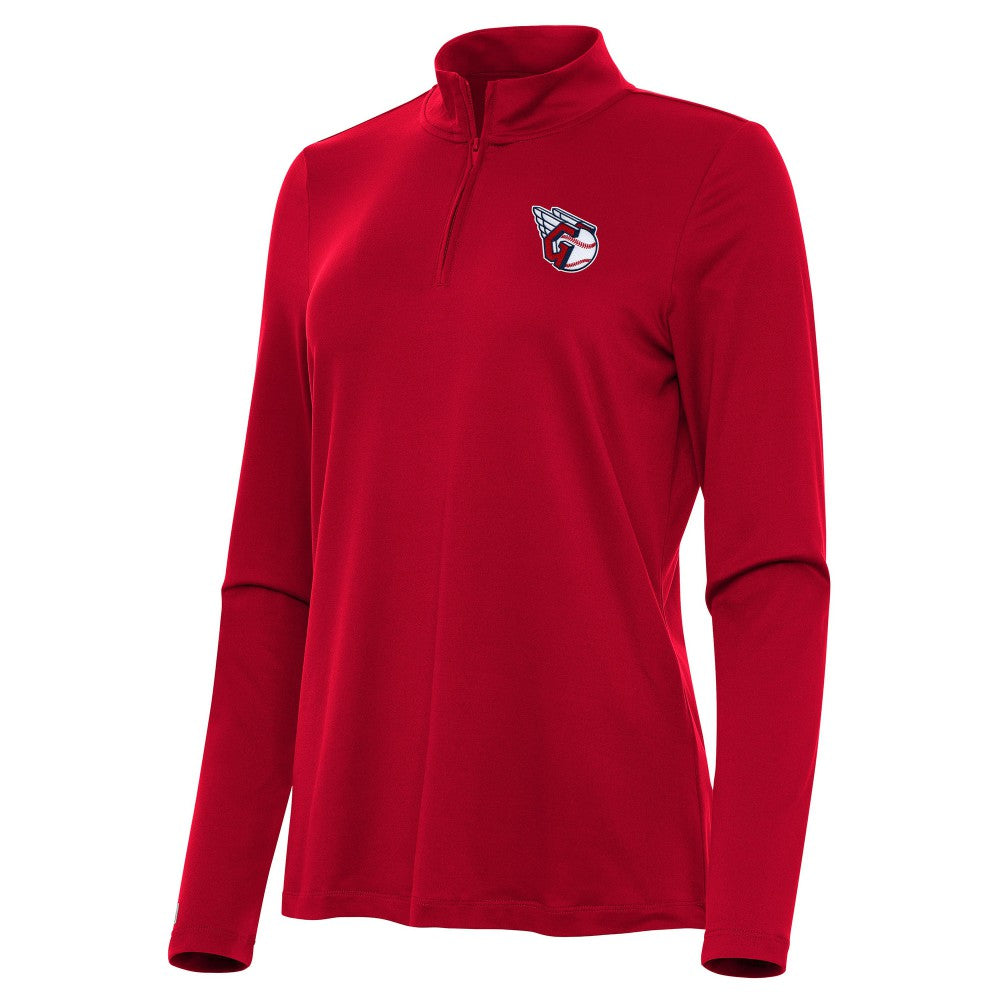 Cleveland Guardians Antigua Women's Reprocess Quarter-Zip Top - Red Tops - MLB