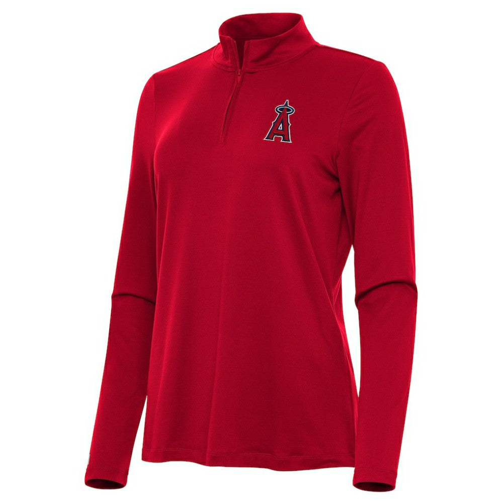 Los Angeles Angels Antigua Women's Reprocess Quarter-Zip Top - Red Tops - MLB