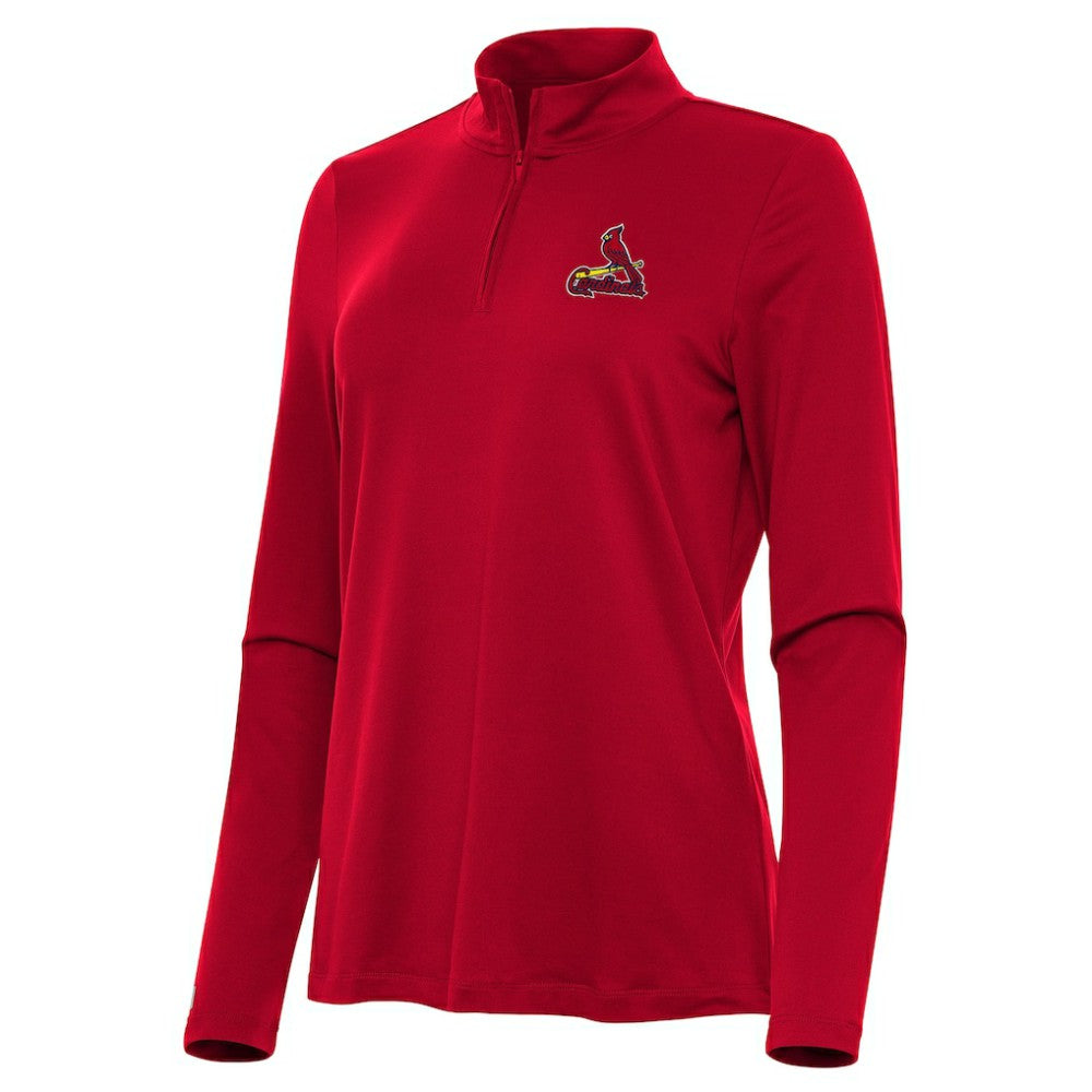 St. Louis Cardinals Antigua Women's Reprocess Quarter-Zip Top - Red Tops - MLB