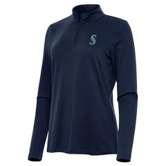 Seattle Mariners Antigua Women's Reprocess Quarter-Zip Top - Navy Tops - MLB