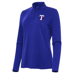 Texas Rangers Antigua Women's Reprocess Quarter-Zip Top - Royal Tops - MLB