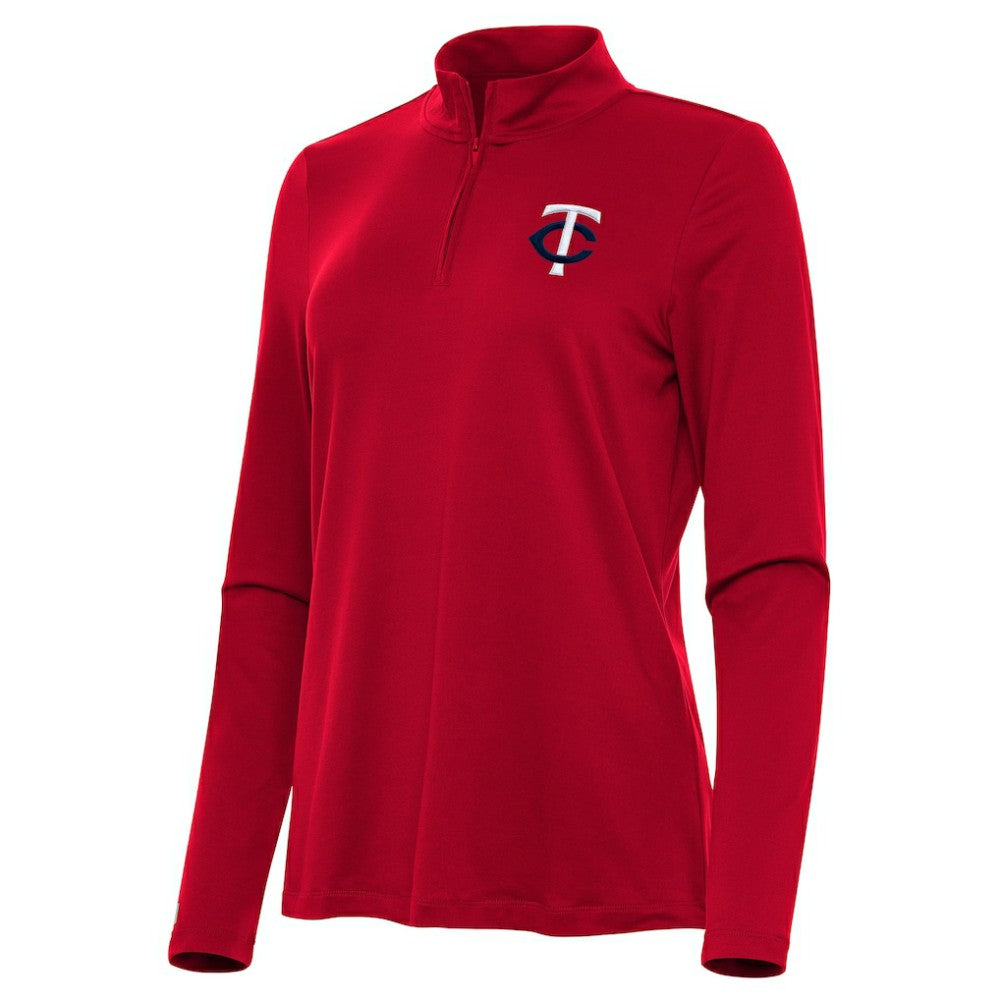 Minnesota Twins Antigua Women's Reprocess Quarter-Zip Top - Red Tops - MLB