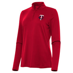 Minnesota Twins Antigua Women's Reprocess Quarter-Zip Top - Red Tops - MLB
