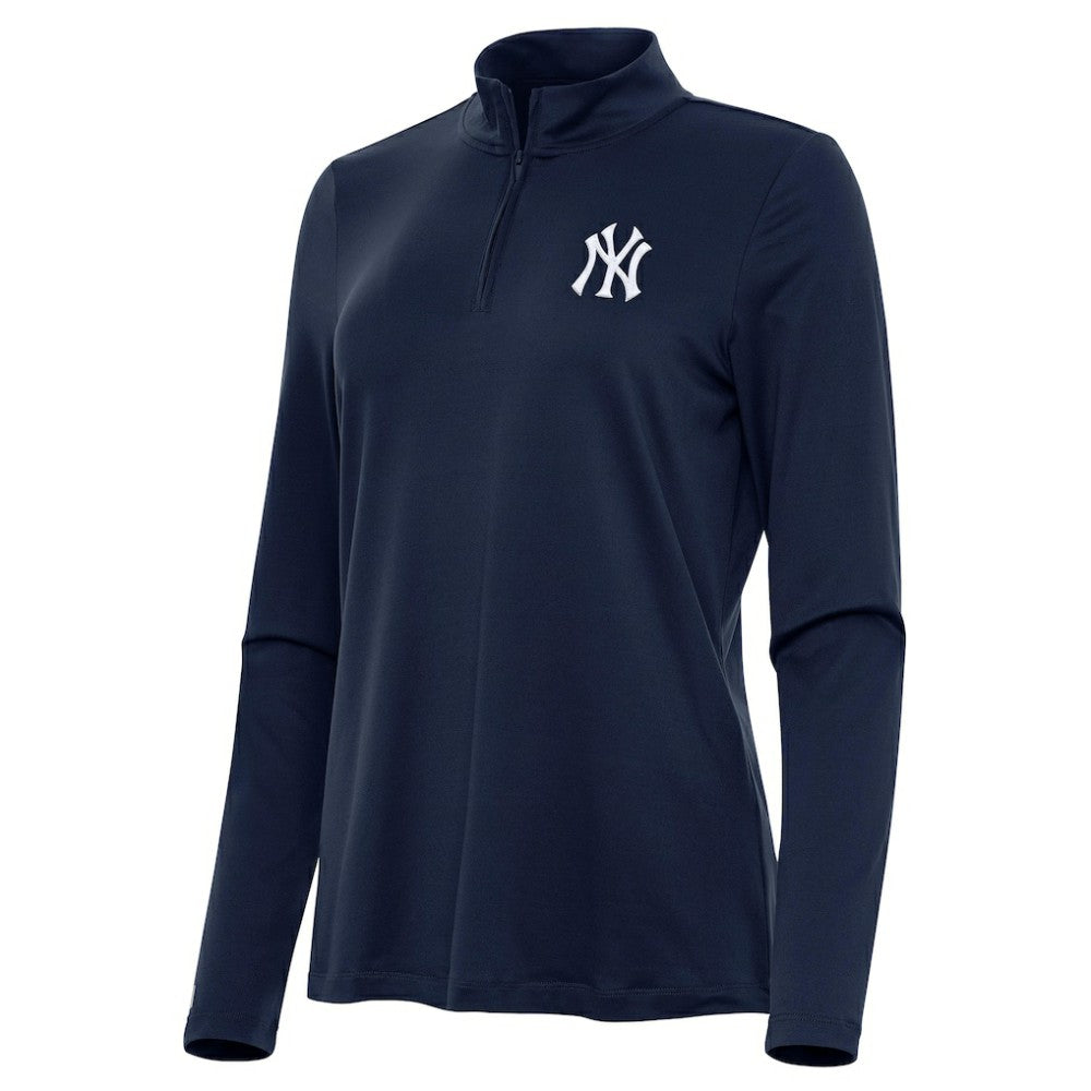 New York Yankees Antigua Women's Reprocess Quarter-Zip Top - Navy Tops - MLB