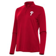 Philadelphia Phillies Antigua Women's Reprocess Quarter-Zip Top - Red Tops - MLB