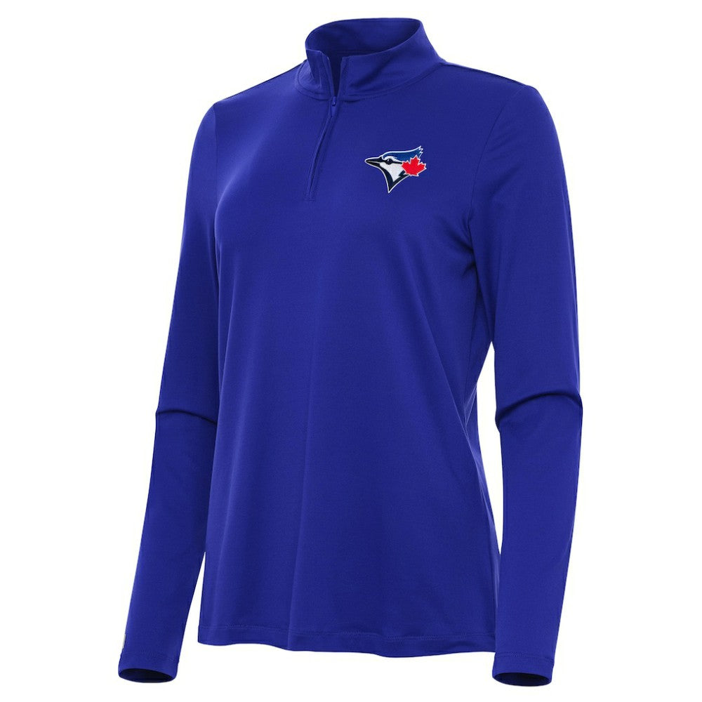 Toronto Blue Jays Antigua Women's Reprocess Quarter-Zip Top - Royal Tops - MLB