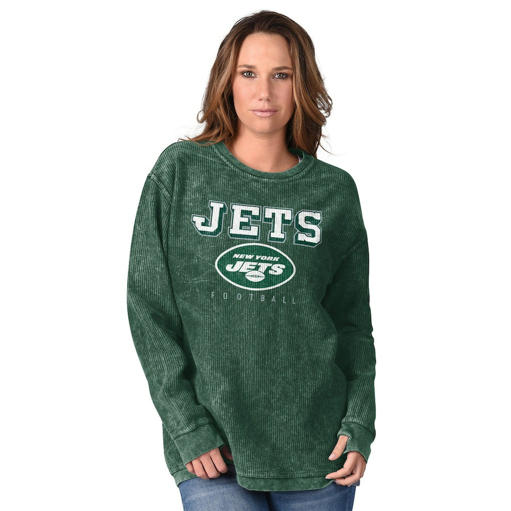 New York Jets G-III 4Her by Carl Banks Women's Comfy Cord Pullover Sweatshirt Green | NFL
