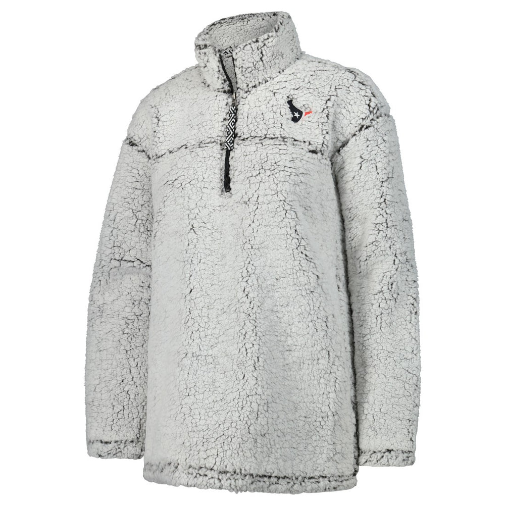 Houston Texans G-III 4Her by Carl Banks Women's Sherpa Quarter-Zip Jacket Gray | NFL