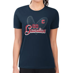 Cleveland Guardians G-III 4Her by Carl Banks Women's Super-Slim Fit Lightweight Leopard Heart T-Shirt - MLB