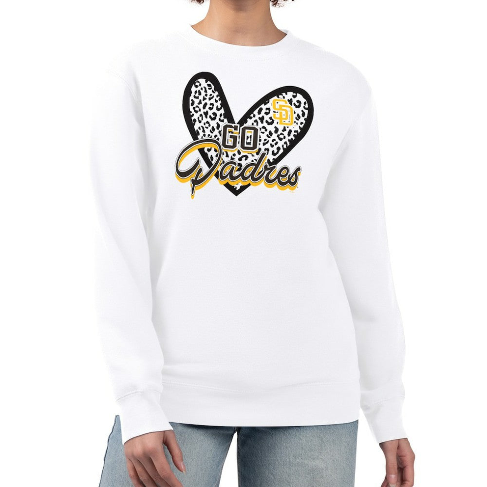 San Diego Padres G-III 4Her by Carl Banks Women's Leopard Heart Pullover Sweatshirt - MLB