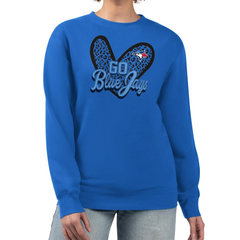 Toronto Blue Jays G-III 4Her by Carl Banks Women's Leopard Heart Pullover Sweatshirt - MLB