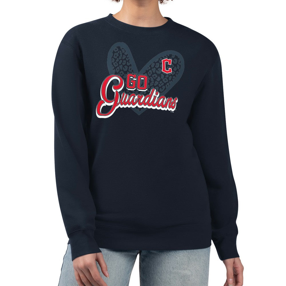 Cleveland Guardians G-III 4Her by Carl Banks Women's Leopard Heart Pullover Sweatshirt - MLB