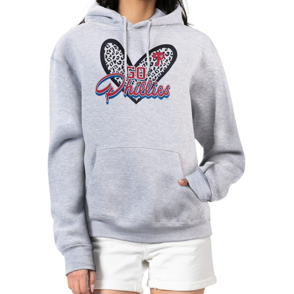 Philadelphia Phillies G-III 4Her by Carl Banks Women's Leopard Heart Pullover Hoodie - MLB