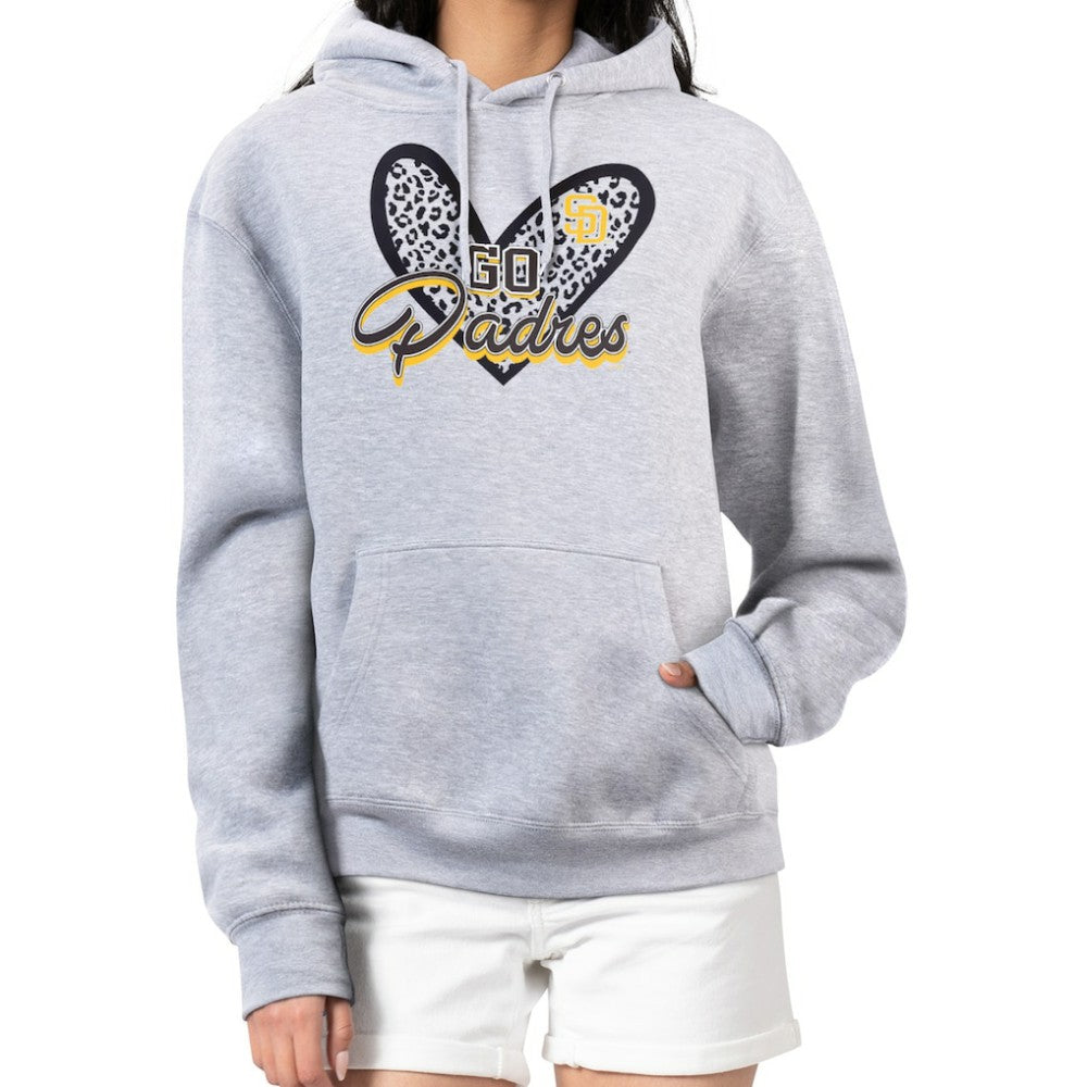 San Diego Padres G-III 4Her by Carl Banks Women's Leopard Heart Pullover Hoodie - MLB