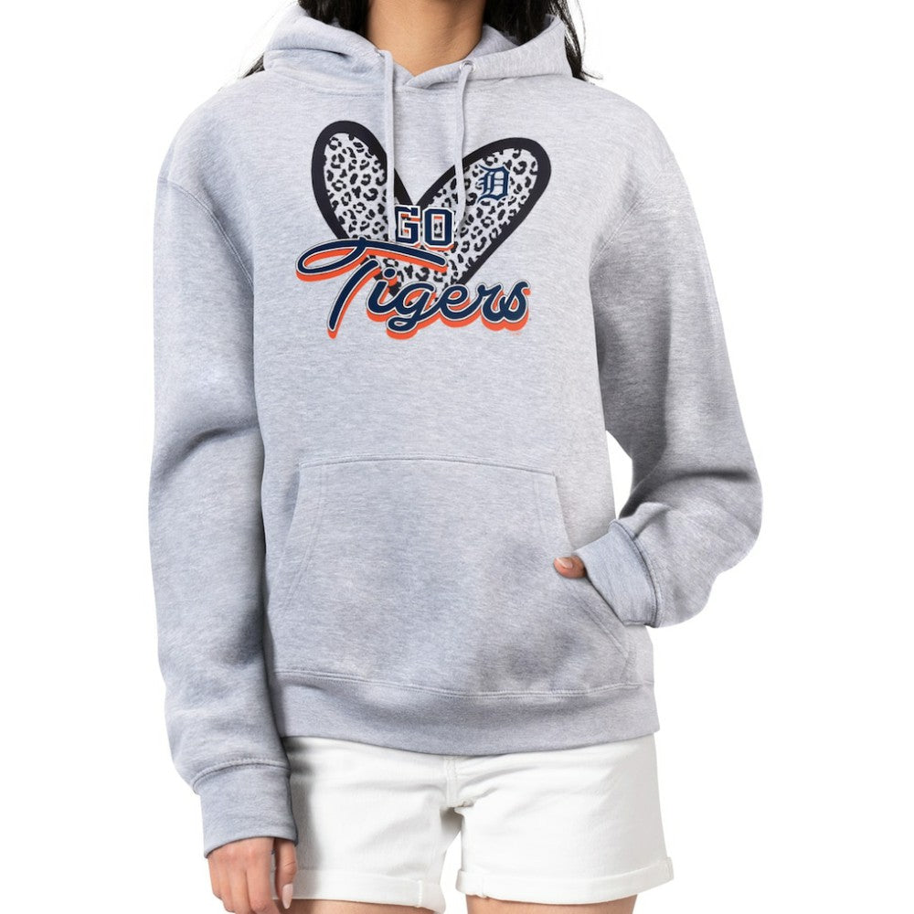 Detroit Tigers G-III 4Her by Carl Banks Women's Leopard Heart Pullover Hoodie - MLB