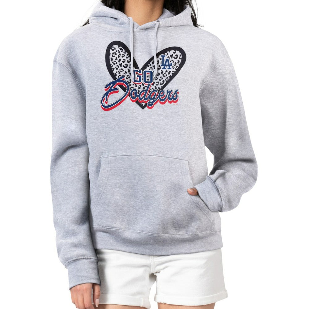Los Angeles Dodgers G-III 4Her by Carl Banks Women's Leopard Heart Pullover Hoodie - MLB