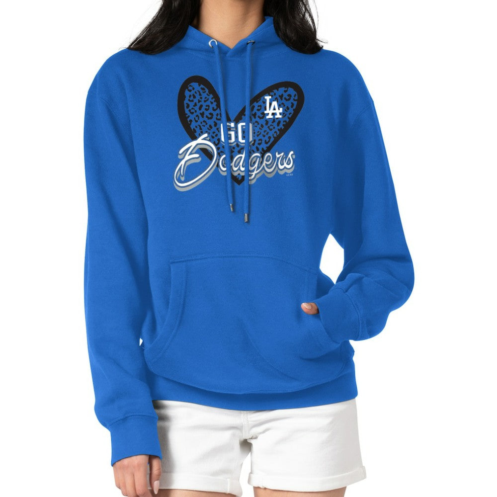 Los Angeles Dodgers G-III 4Her by Carl Banks Women's Leopard Heart Pullover Hoodie - MLB