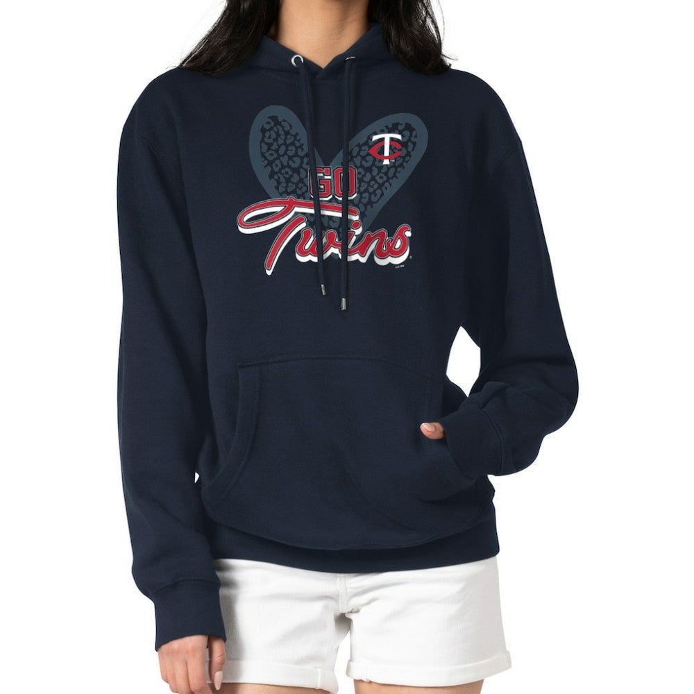 Minnesota Twins G-III 4Her by Carl Banks Women's Leopard Heart Pullover Hoodie - MLB