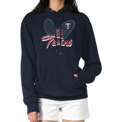 Minnesota Twins G-III 4Her by Carl Banks Women's Leopard Heart Pullover Hoodie - MLB