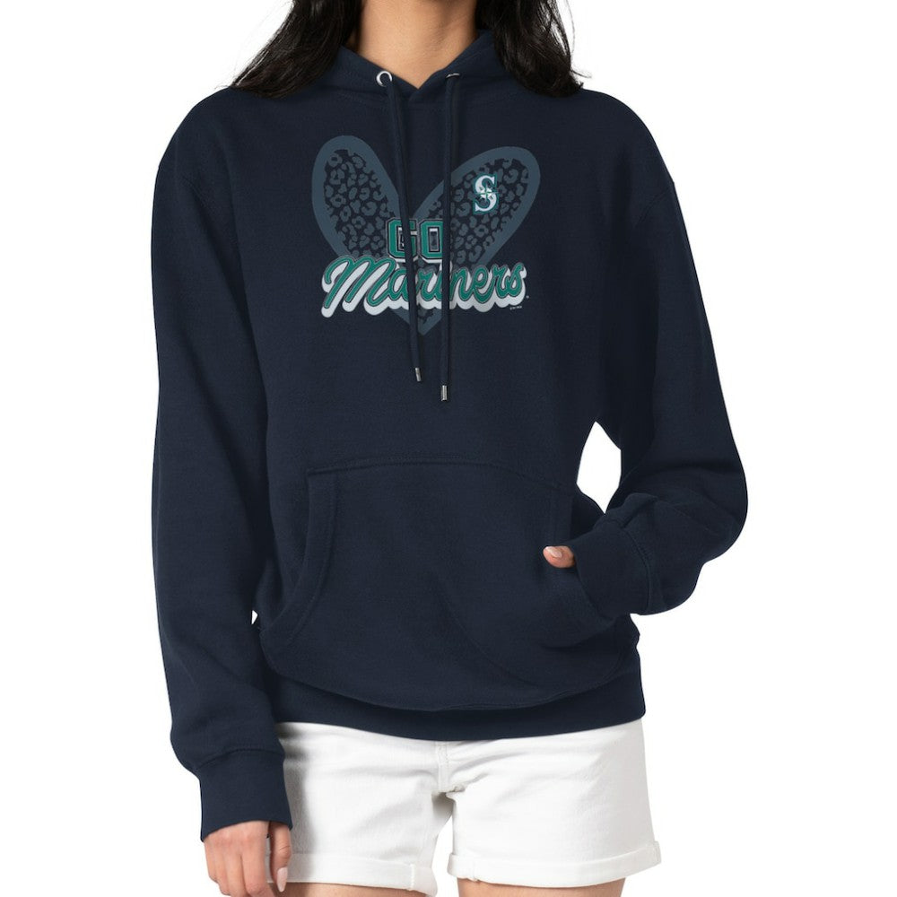 Seattle Mariners G-III 4Her by Carl Banks Women's Leopard Heart Pullover Hoodie - MLB