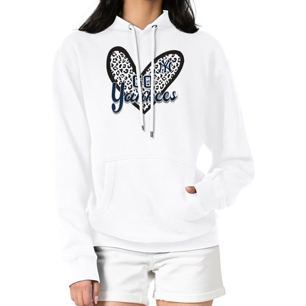 New York Yankees G-III 4Her by Carl Banks Women's Leopard Heart Pullover Hoodie - MLB