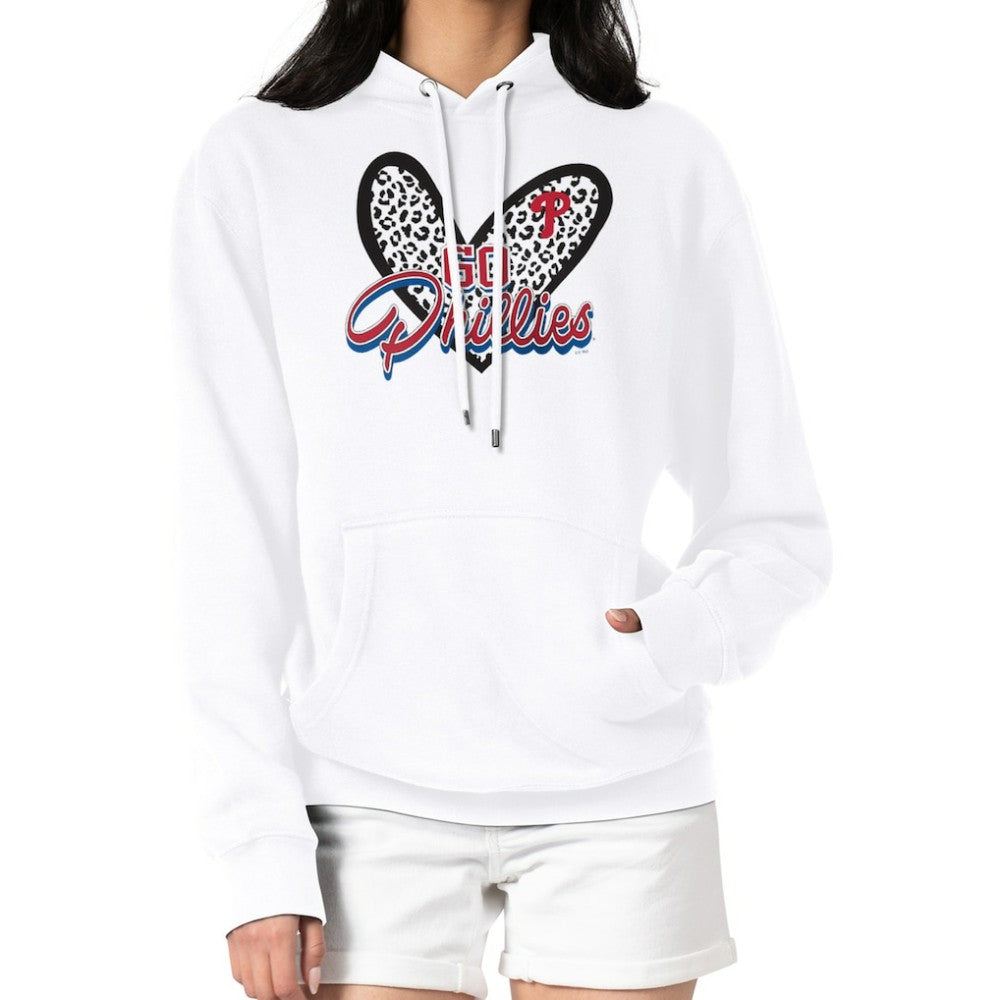 Philadelphia Phillies G-III 4Her by Carl Banks Women's Leopard Heart Pullover Hoodie - MLB
