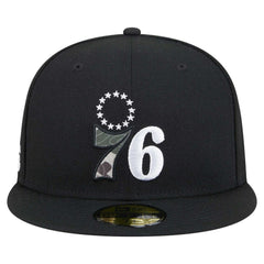 Philadelphia 76ers Camo Print UV 59FIFTY Fitted Hat Black - NBA