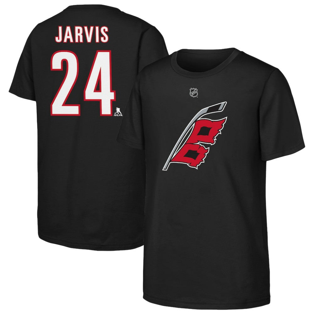 Seth Jarvis Carolina Hurricanes Youth Player Name & Number T-Shirt - Black - NHL