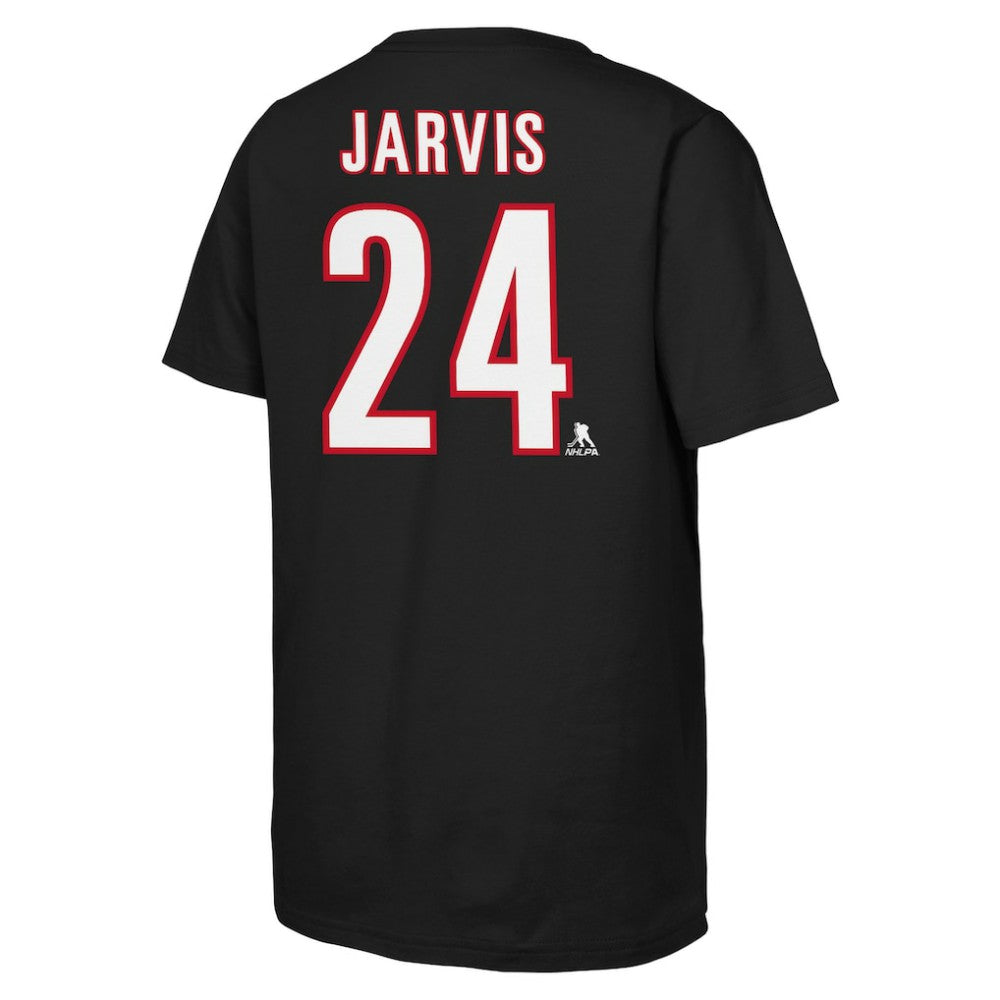 Seth Jarvis Carolina Hurricanes Youth Player Name & Number T-Shirt - Black - NHL