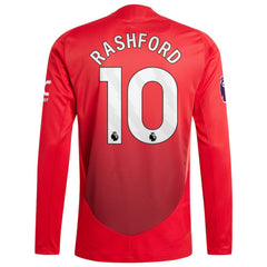 Marcus Rashford Manchester United 2024/25 Home Long Sleeve Player Jersey Red - FIFA World CUP