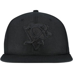 Pittsburgh Penguins Mitchell & Ness Soul Strike Pearl Tonal Snapback Hat - Black - NHL