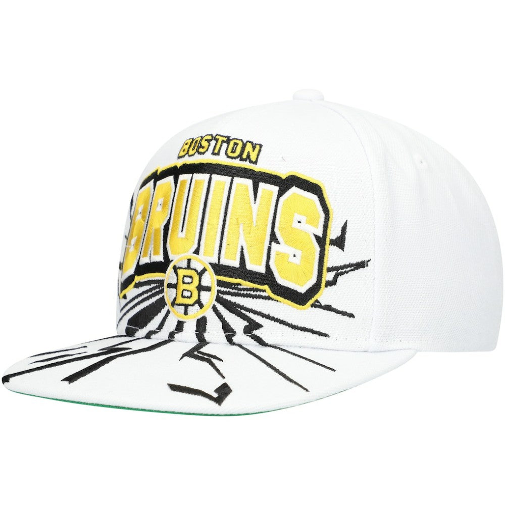 Boston Bruins Mitchell & Ness Youth After Shock Snapback Hat - White - NHL