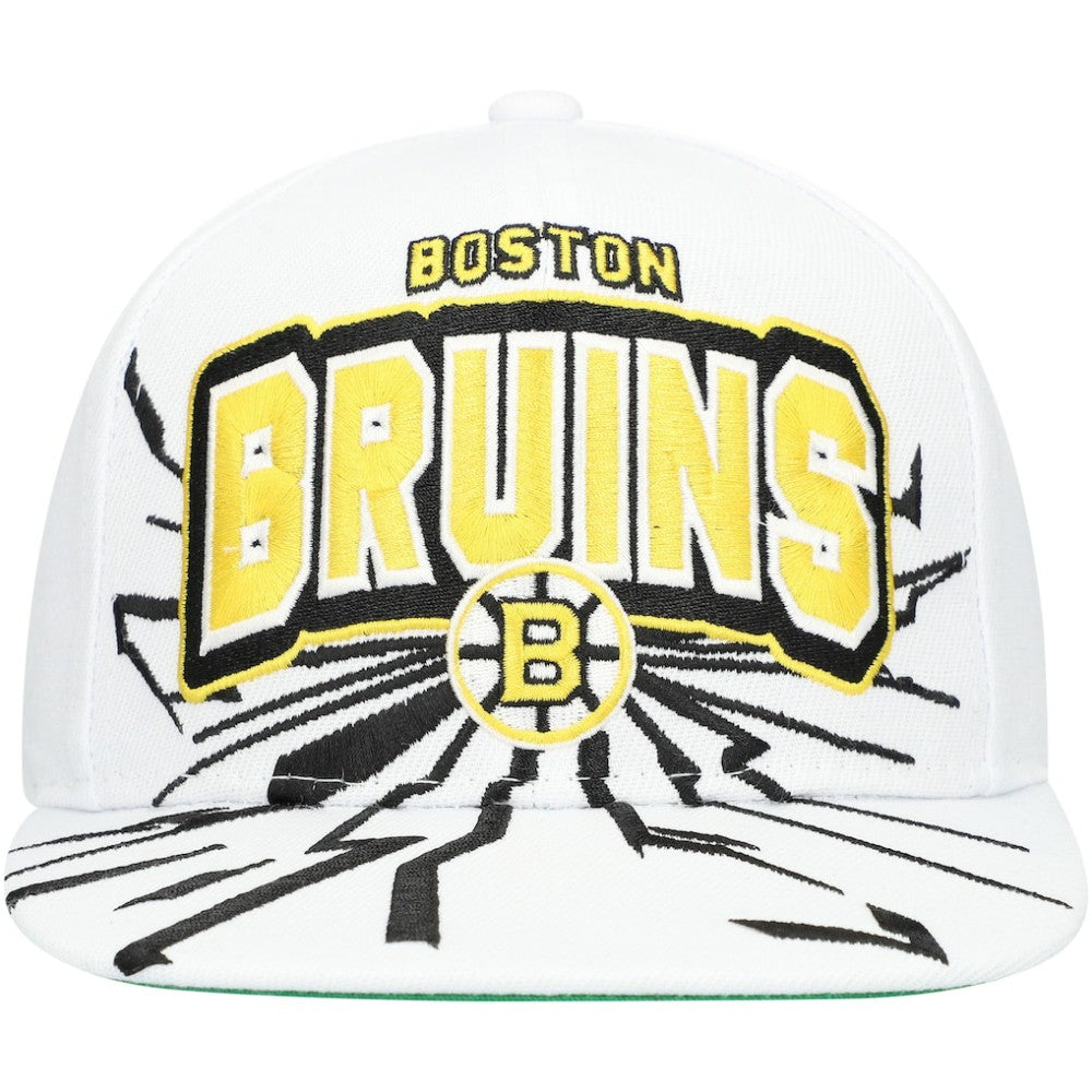 Boston Bruins Mitchell & Ness Youth After Shock Snapback Hat - White - NHL