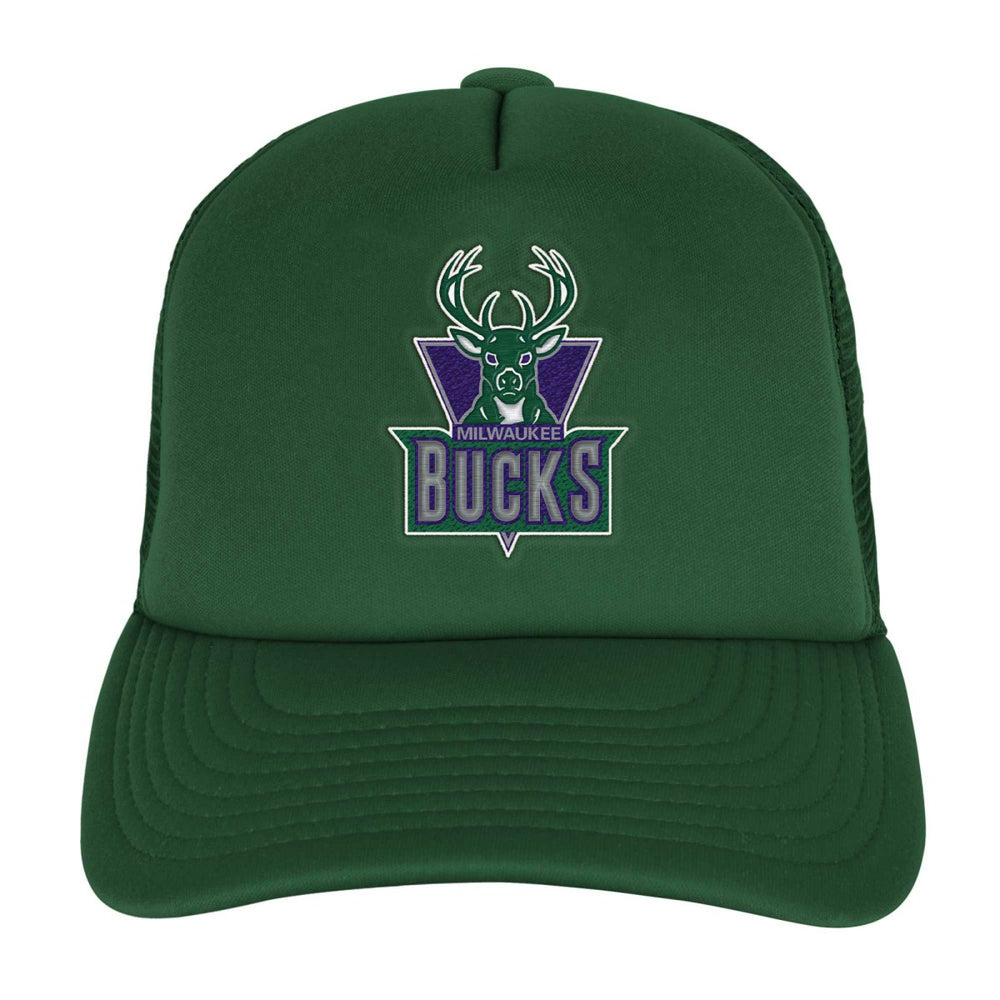 Milwaukee Bucks Youth Core Evergreen Trucker Adjustable Hat Hunter Green - NBA