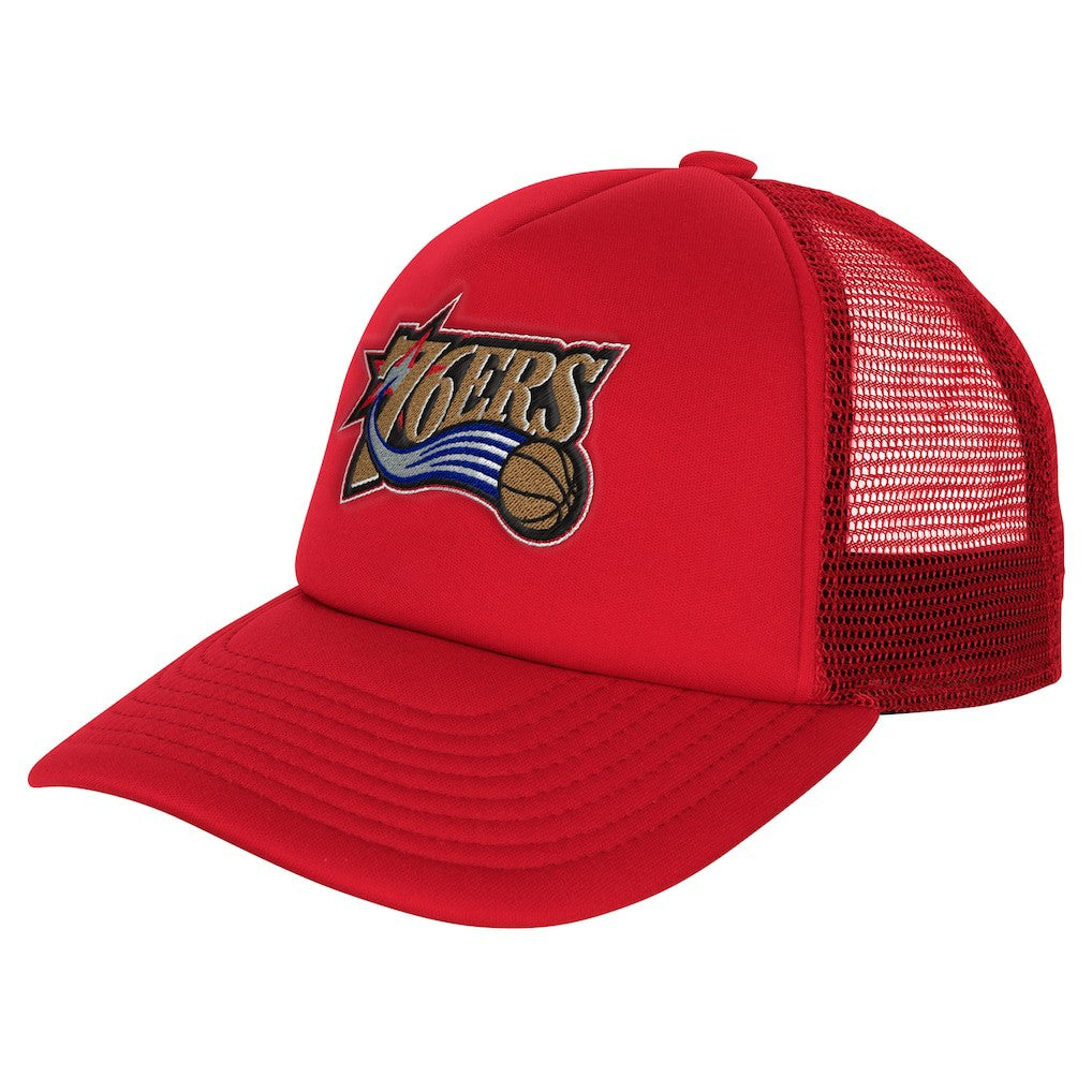 Philadelphia 76ers Youth Core Evergreen Trucker Adjustable Hat Red - NBA