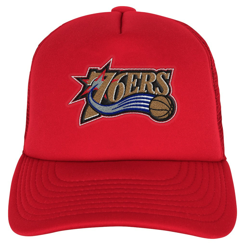 Philadelphia 76ers Youth Core Evergreen Trucker Adjustable Hat Red - NBA