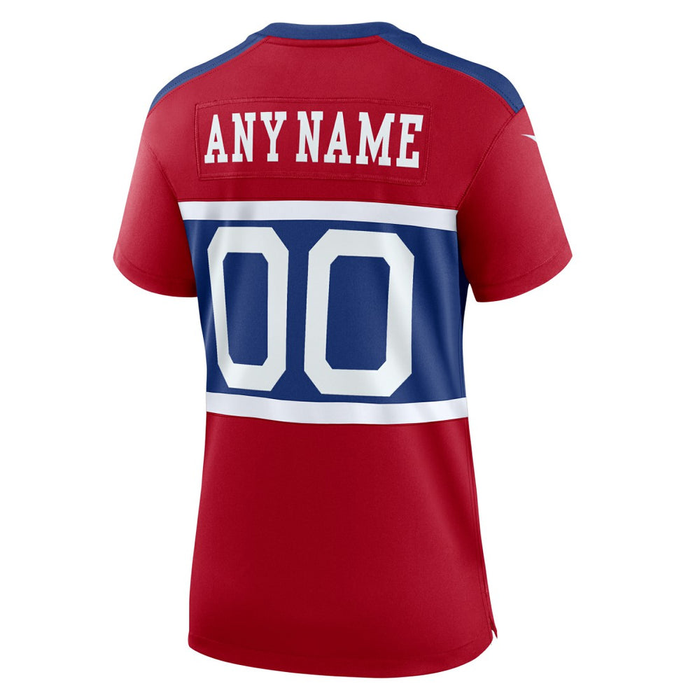 New York Giants Women's Alternate Game Custom Jersey Century Red | Nike for Sale