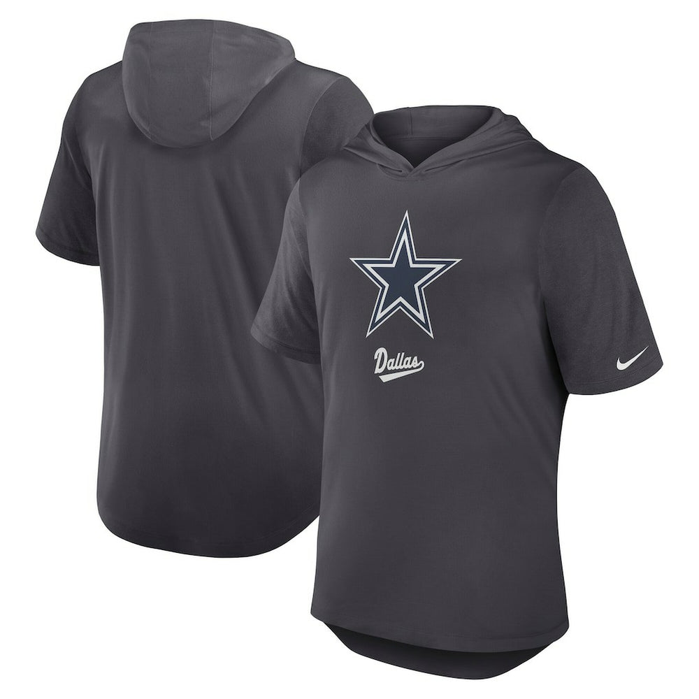 Dallas Cowboys Tri-Blend Performance Hoodie T-Shirt Anthracite | Nike for Sale