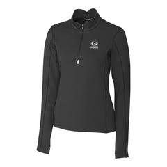 Green Bay Packers Cutter & Buck Women's Traverse Stretch DryTec Quarter-Zip Top Black | NFL