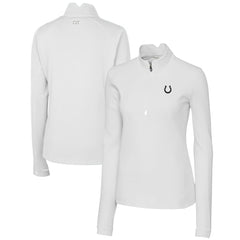 Indianapolis Colts Cutter & Buck Women's Traverse Stretch DryTec Quarter-Zip Top White | NFL