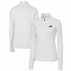 Buffalo Bills Cutter & Buck Women's Traverse Stretch DryTec Quarter-Zip Top White | NFL