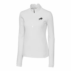 Buffalo Bills Cutter & Buck Women's Traverse Stretch DryTec Quarter-Zip Top White | NFL
