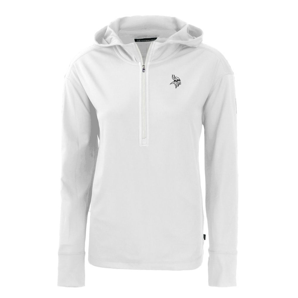 Minnesota Vikings Cutter & Buck Women's Daybreak Eco Recycled Half-Zip Hoodie White | NFL