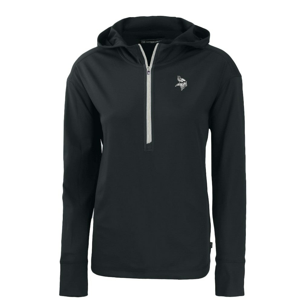 Minnesota Vikings Cutter & Buck Women's Daybreak Eco Recycled Half-Zip Hoodie Black | NFL