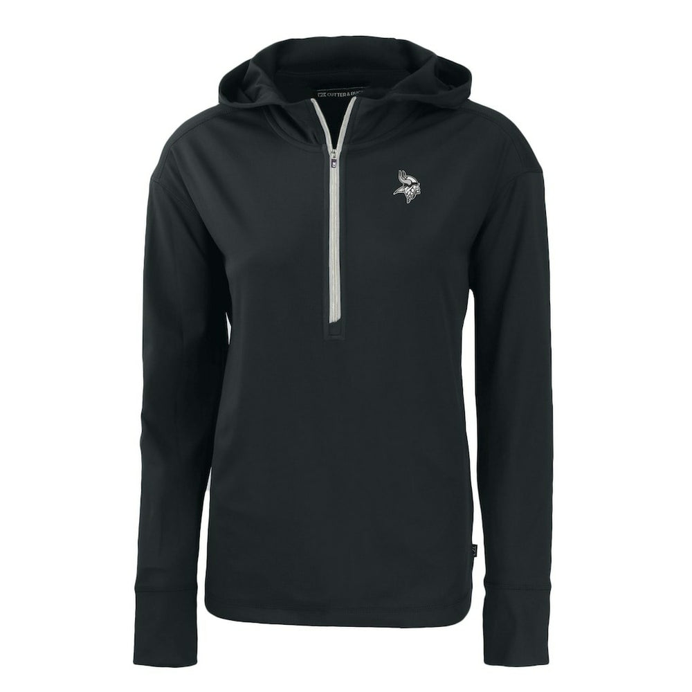 Minnesota Vikings Cutter & Buck Women's Daybreak Eco Recycled Half-Zip Hoodie Black | NFL